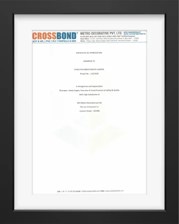 Cross Bond Certificate Of Appriciation